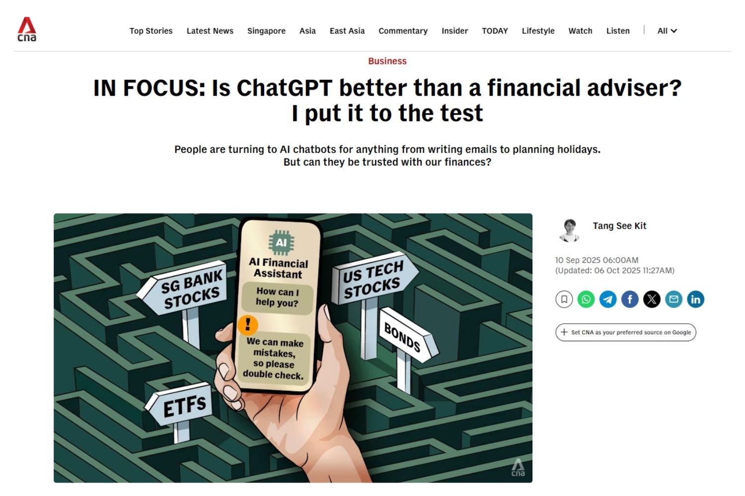 IN FOCUS: Is ChatGPT better than a financial adviser? I put it to the test